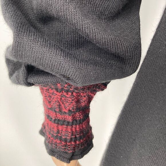 Zara Black Knit Fuchsia Embroidery Dress Size L Made in Morocco RN USA#77302 - Picture 2 of 10